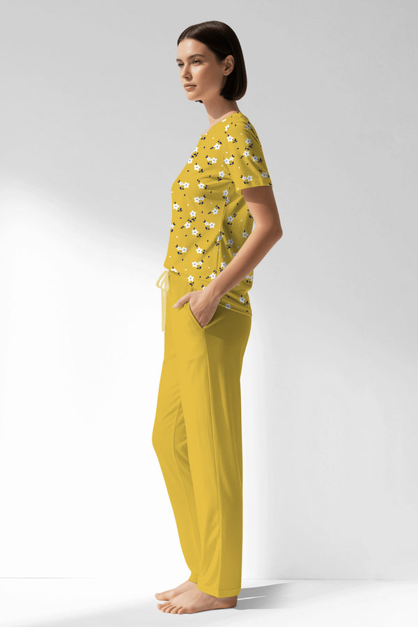 Woman Polyviscon Solaria Pocket Detail Pyjama Set - VienettaROTASYON