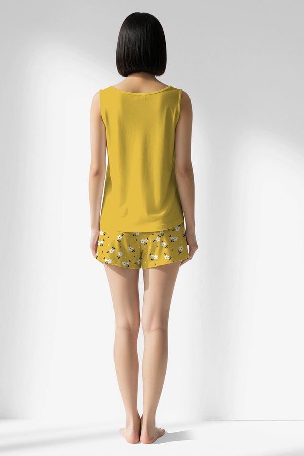 Woman Polyviscon Solaria Thick Strap Short Set - VienettaSMOKE BLUE