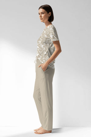 Woman Polyviscon Sprig Pocket Detail Pyjama Set - VienettaROTASYON