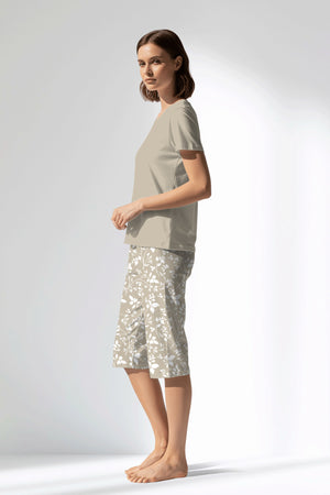 Woman Polyviscon Sprig Capri Set - Vienetta14 - 1107