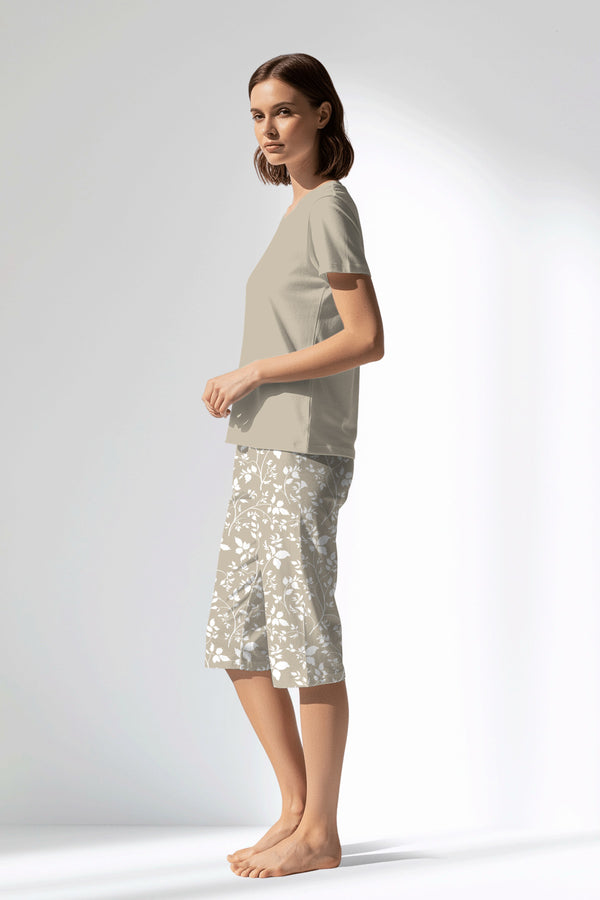 Woman Polyviscon Sprig Capri Set - Vienetta14 - 1107