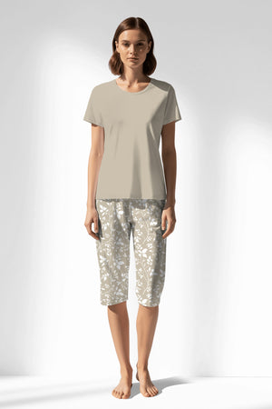 Woman Polyviscon Sprig Capri Set - Vienetta14 - 1107