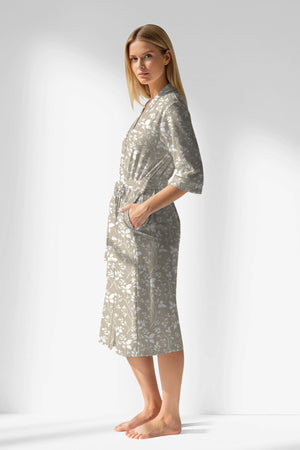 Woman Polyviscon Sprig Dressing Gown - VienettaROTASYON