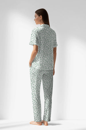 Woman Polyviscon Vanilla Buttoned Pyjama Set - VienettaB - ROTASYON