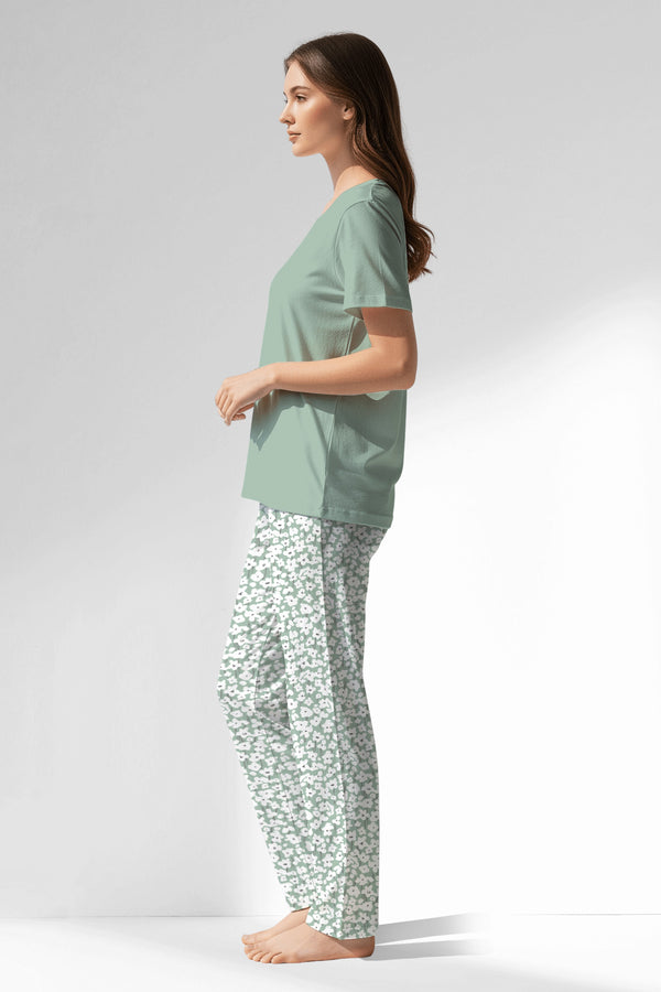Woman Polyviscon Vanilla Pyjama Set - VienettaB - AQUA FOAM