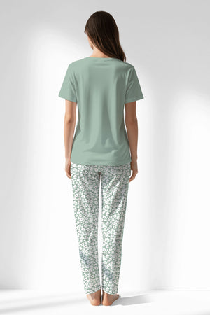 Woman Polyviscon Vanilla Pyjama Set - VienettaB - AQUA FOAM