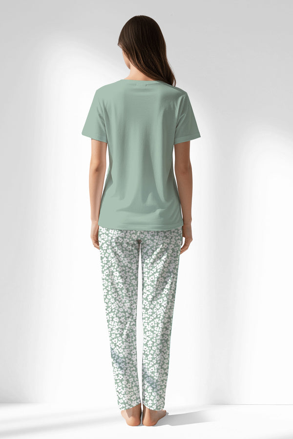 Woman Polyviscon Vanilla Pyjama Set - VienettaB - AQUA FOAM
