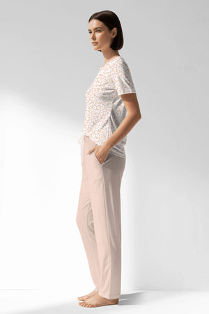 Woman Polyviscon Vanilla Pocket Detail Pyjama Set - VienettaB - ROTASYON