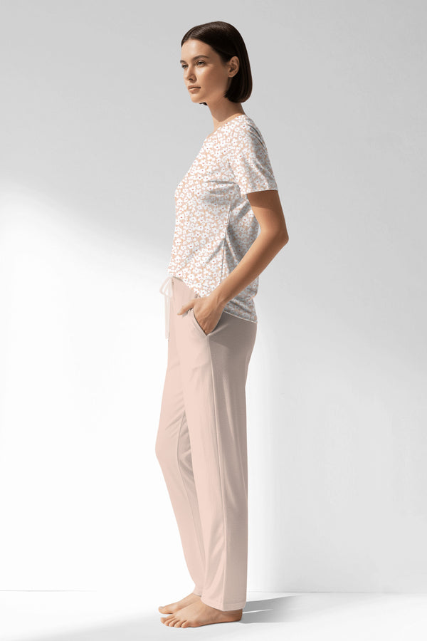 Woman Polyviscon Vanilla Pocket Detail Pyjama Set - VienettaB - ROTASYON