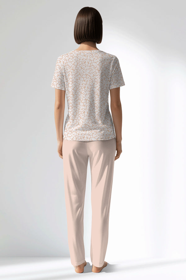 Woman Polyviscon Vanilla Pocket Detail Pyjama Set - VienettaB - ROTASYON