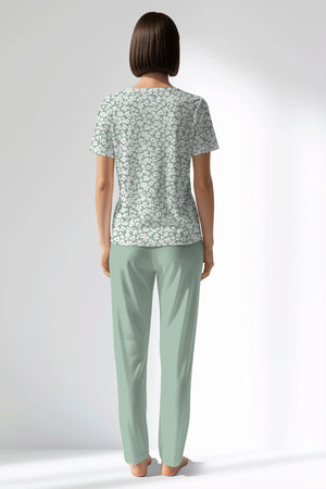 Woman Polyviscon Vanilla Pocket Detail Pyjama Set - VienettaB - ROTASYON