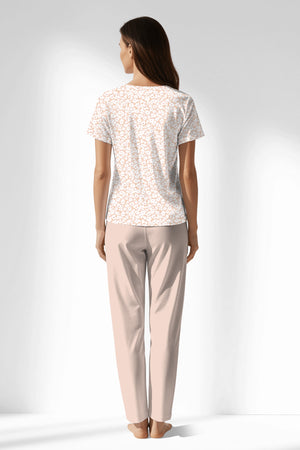 Woman Polyviscon Vanilla Buttoned Collar Pyjama Set - VienettaB - ROTASYON