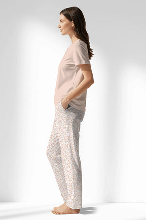 Woman Polyviscon Vanilla Drop Collar Pyjama Set - VienettaB - AQUA FOAM