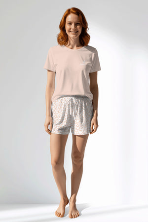 Woman Polyviscon Vanilla Short Set - VienettaSOFT PINK