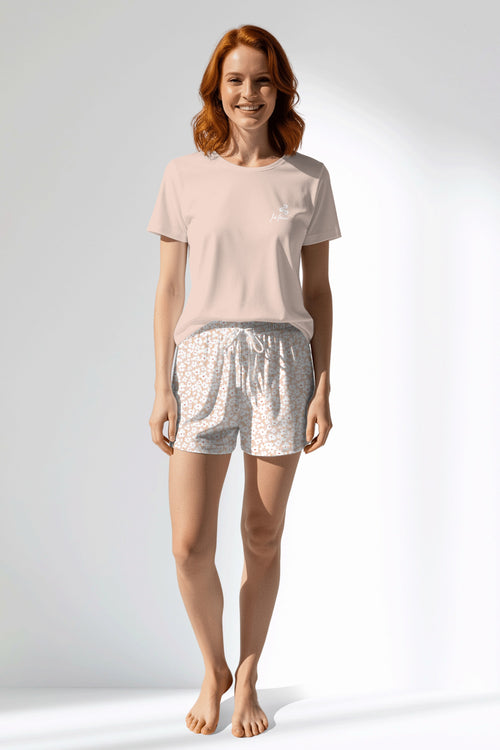 Woman Polyviscon Vanilla Short Set - VienettaSOFT PINK