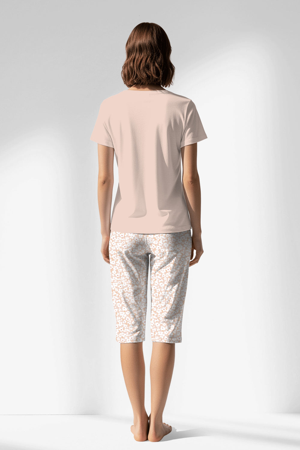 Woman Polyviscon Vanilla Capri Set - VienettaAQUA FOAM