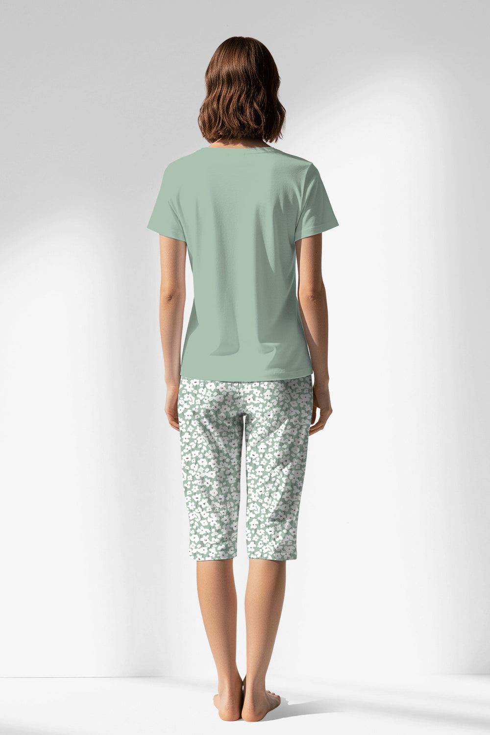 Woman Polyviscon Vanilla Capri Set - VienettaAQUA FOAM
