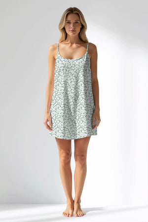 Woman Polyviscon Vanilla Thin Strap Tunic - VienettaB - AQUA ROTASYON