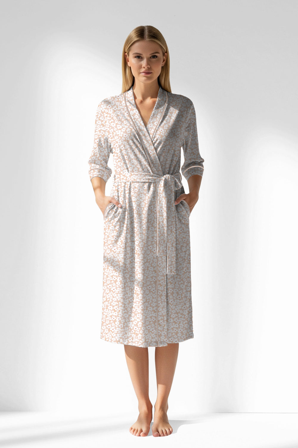Woman Polyviscon Vanilla Dressing Gown - VienettaROTASYON