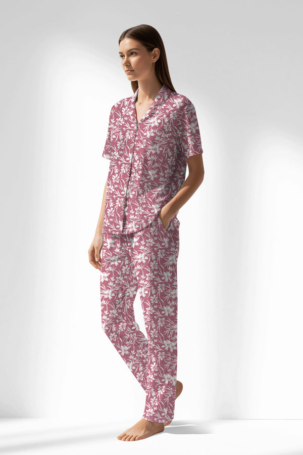 Woman Polyviscon Affection Buttoned Pyjama Set - VienettaROTASYON