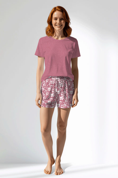 Woman Polyviscon Affection Short Set - VienettaWILD ROSE