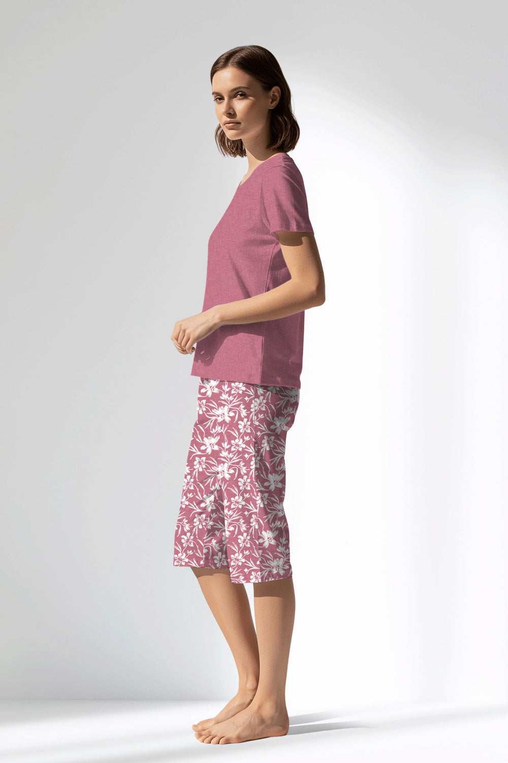 Woman Polyviscon Affection Capri Set - VienettaWILD ROSE