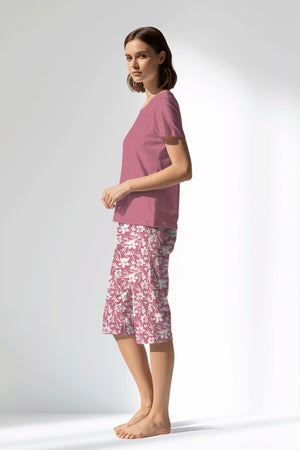 Woman Polyviscon Affection Capri Set - VienettaWILD ROSE