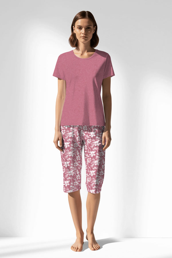 Woman Polyviscon Affection Capri Set - VienettaWILD ROSE