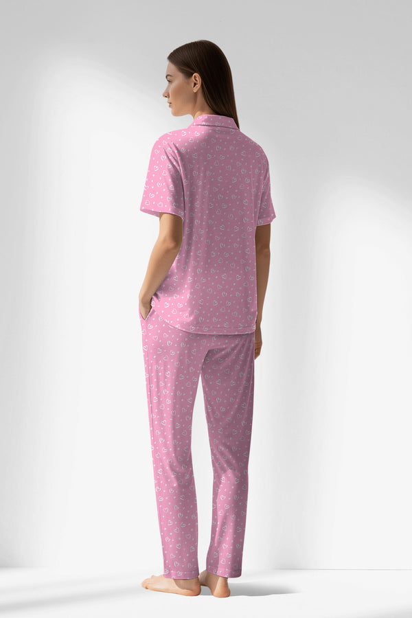 Woman Polyviscon TrueBliss Buttoned Pyjama Set - VienettaROTASYON