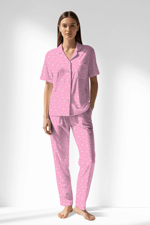 Woman Polyviscon TrueBliss Buttoned Pyjama Set - VienettaROTASYON
