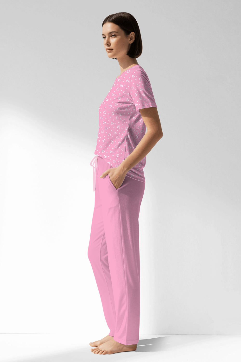 Woman Polyviscon TrueBliss Pocket Detail Pyjama Set - VienettaROTASYON