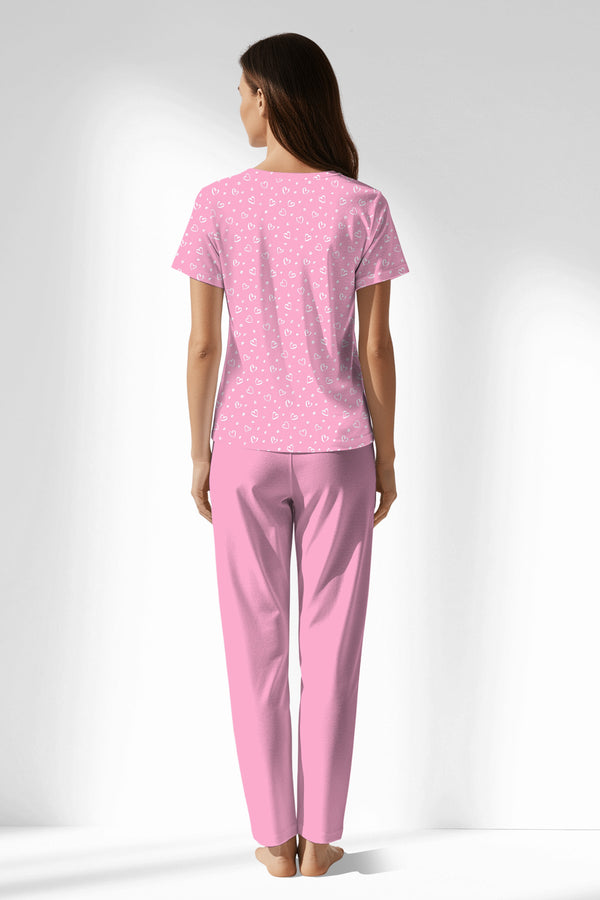 Woman Polyviscon TrueBliss Buttoned Collar Pyjama Set - VienettaROTASYON