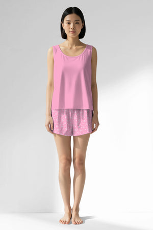 Woman Polyviscon TrueBliss Thick Strap Short Set - VienettaPINK