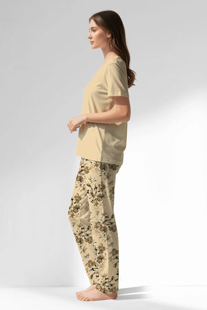 Woman Polyviscon Fleuron Pyjama Set - VienettaMETRAJ ZEMIN