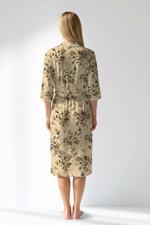 Woman Polyviscon Fleuron Dressing Gown - VienettaROTASYON