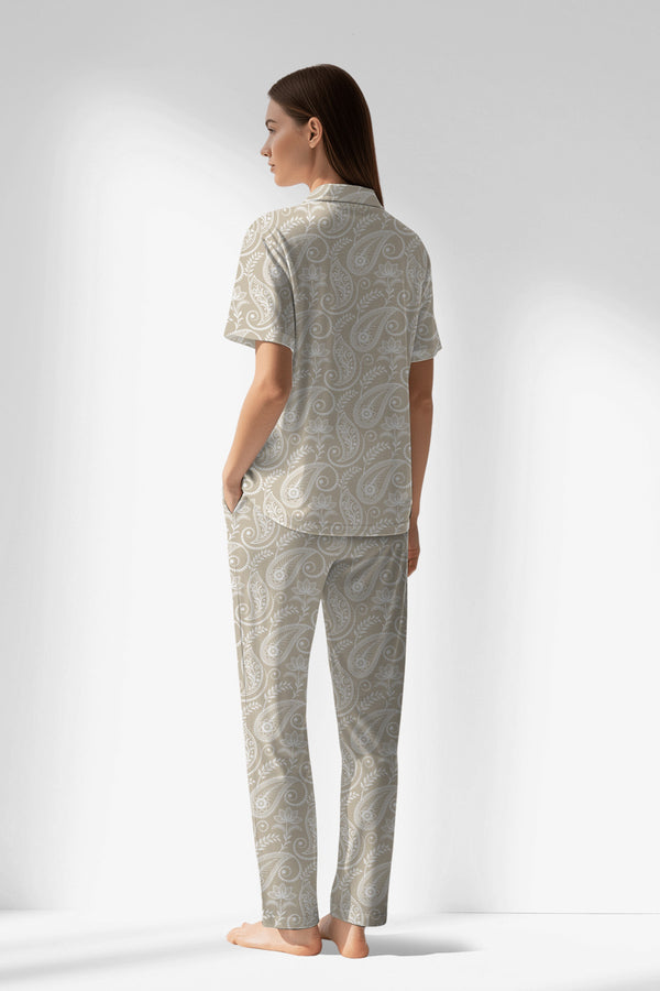 Woman Polyviscon Lunafleur Buttoned Pyjama Set - VienettaROTASYON