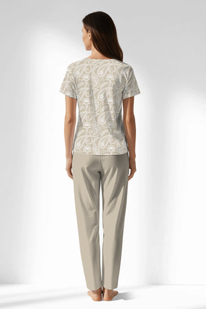 Woman Polyviscon Lunafleur Buttoned Collar Pyjama Set - VienettaROTASYON