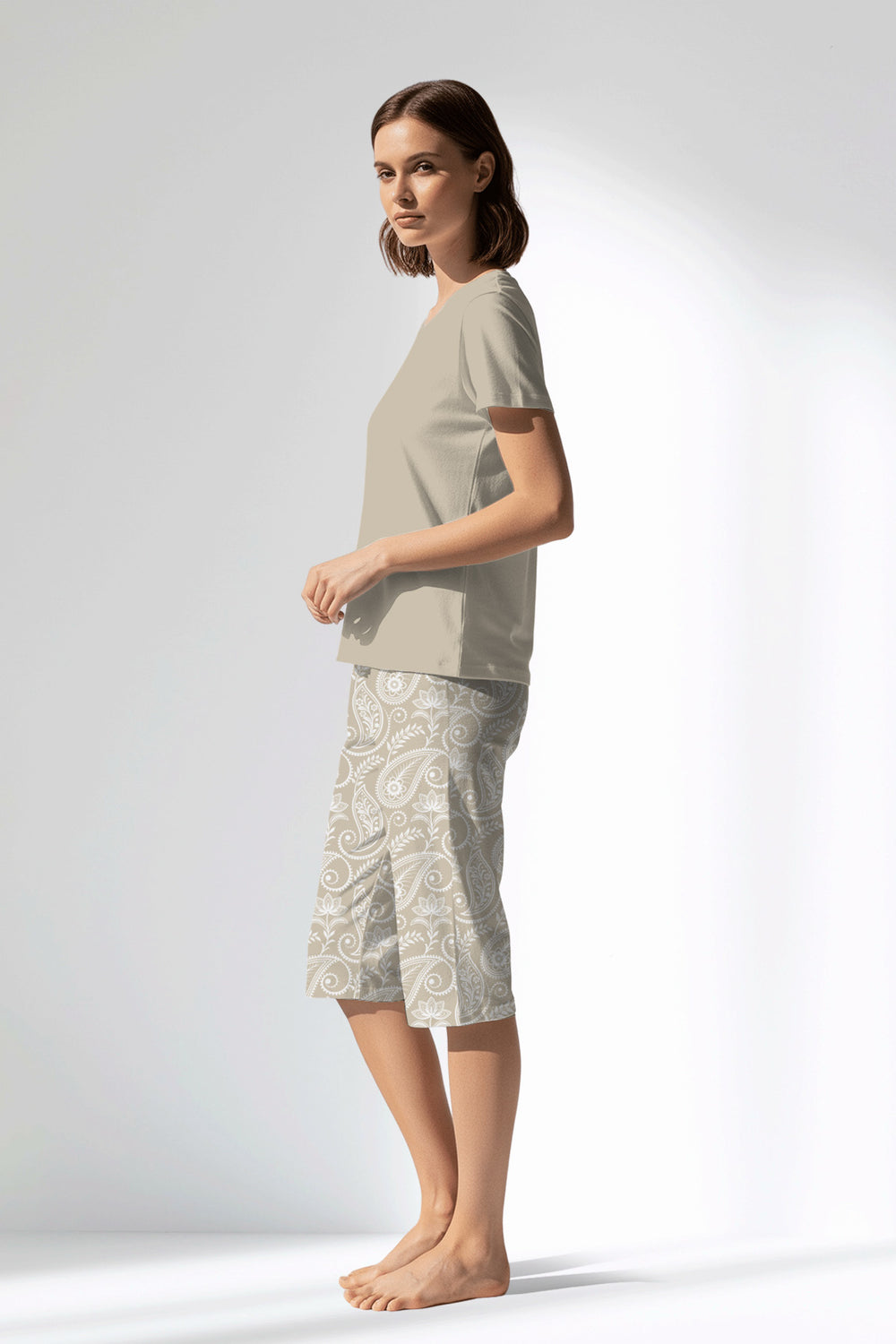 Woman Polyviscon Lunafleur Capri Set - Vienetta14 - 1107