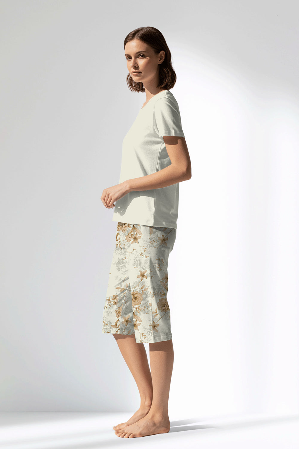 Woman Polyviscon Magnolia Capri Set - VienettaMETRAJ ZEMIN