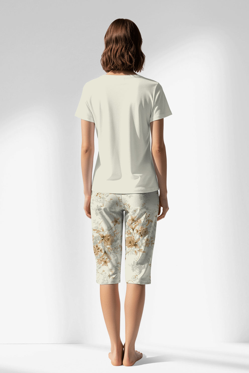 Woman Polyviscon Magnolia Capri Set - VienettaMETRAJ ZEMIN