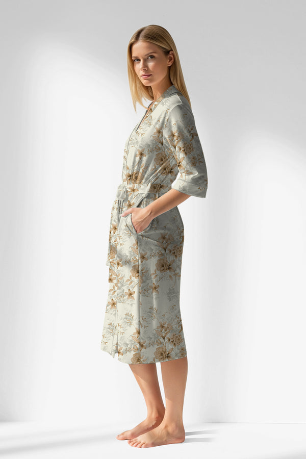 Woman Polyviscon Magnolia Dressing Gown - VienettaROTASYON