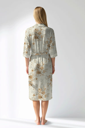 Woman Polyviscon Magnolia Dressing Gown - VienettaROTASYON