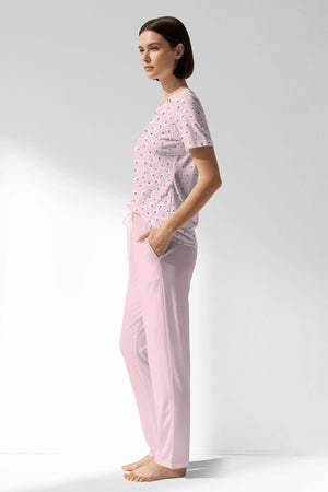 Woman Polyviscon Cloud Pocket Detail Pyjama Set - VienettaROTASYON