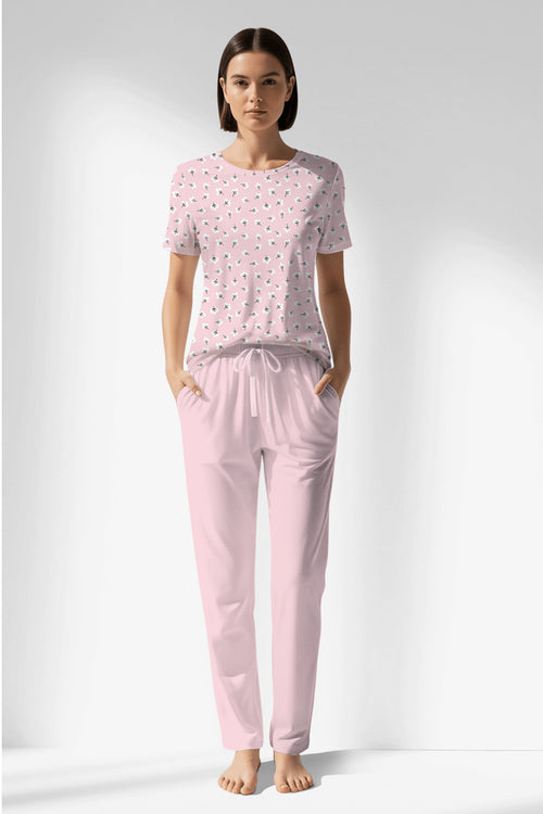 Woman Polyviscon Cloud Pocket Detail Pyjama Set - VienettaROTASYON