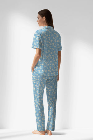 Woman Polyviscon SoftAura Buttoned Pyjama Set - VienettaROTASYON