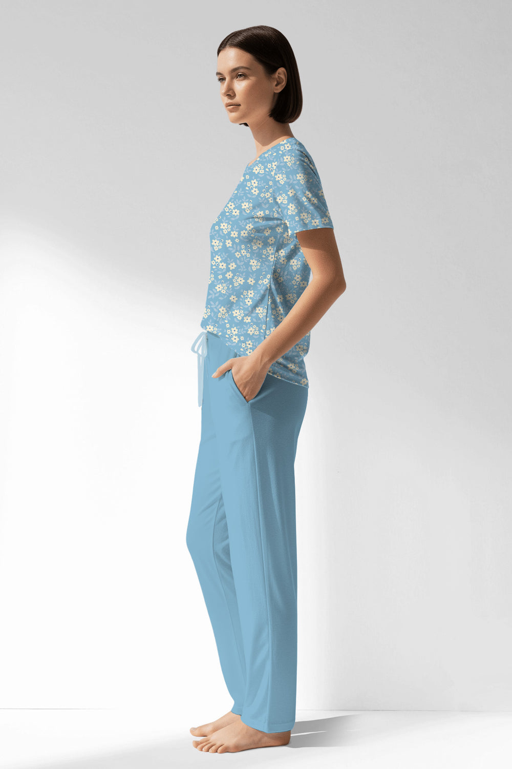Woman Polyviscon SoftAura Pocket Detail Pyjama Set - VienettaROTASYON