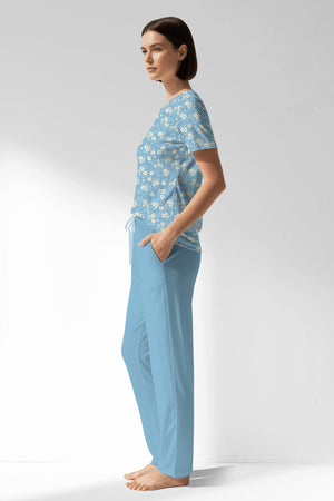 Woman Polyviscon SoftAura Pocket Detail Pyjama Set - VienettaROTASYON