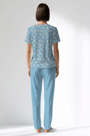 Woman Polyviscon SoftAura Pocket Detail Pyjama Set - VienettaROTASYON