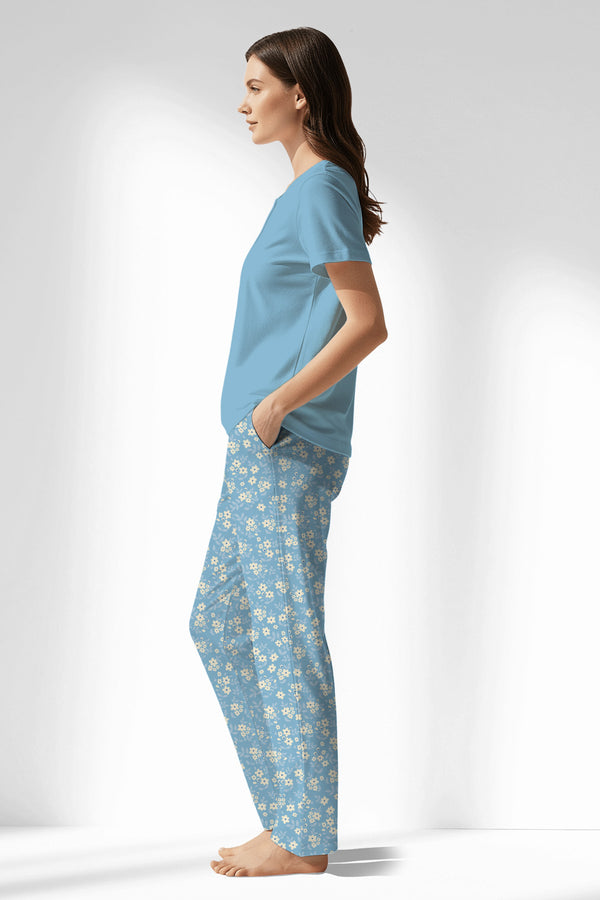 Woman Polyviscon SoftAura Drop Collar Pyjama Set - Vienetta14 - 4318
