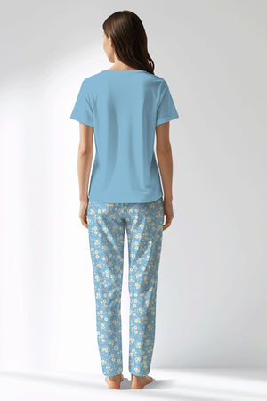 Woman Polyviscon SoftAura Drop Collar Pyjama Set - Vienetta14 - 4318